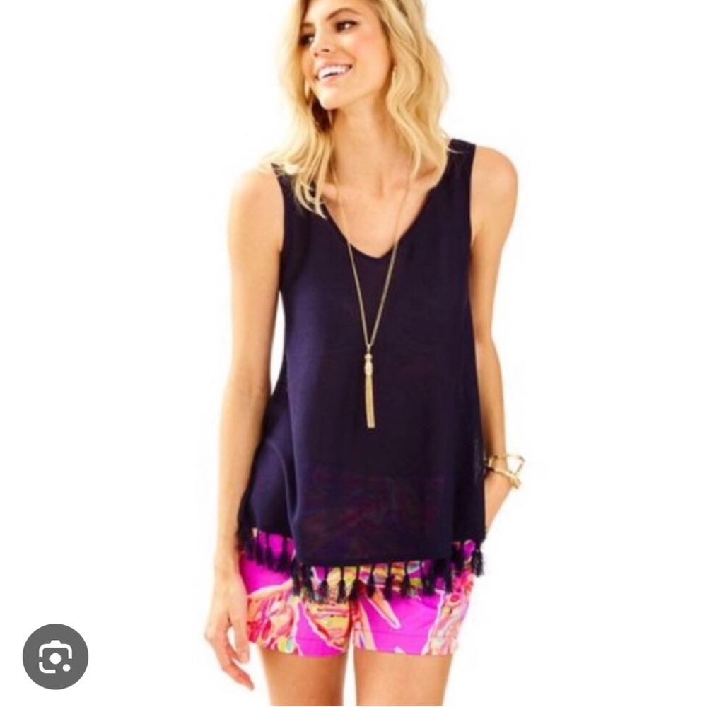 Lilly Pulizer Small Lindy Sweater Tank with Tassels